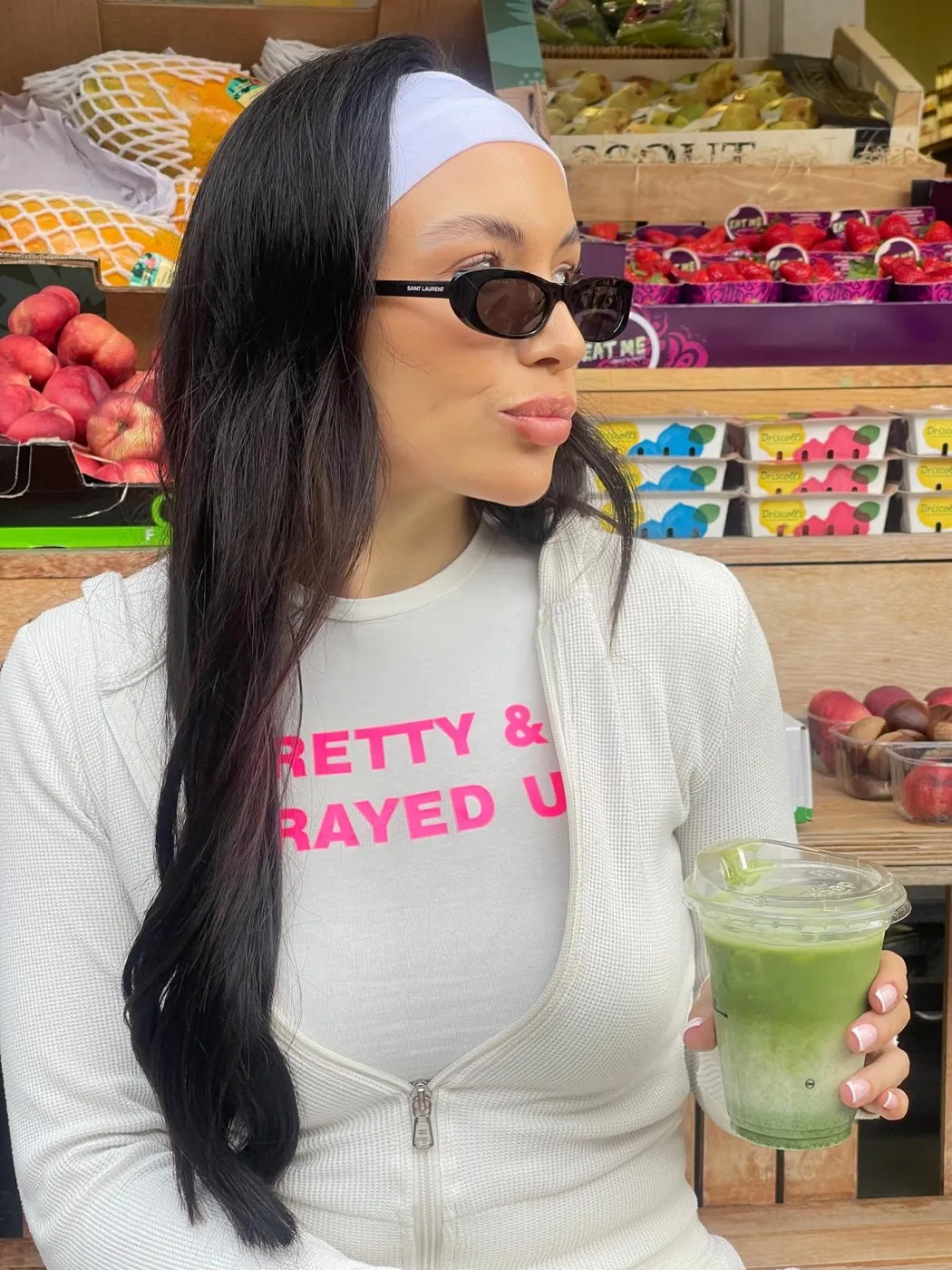 Pretty & Prayed Up tee, street look